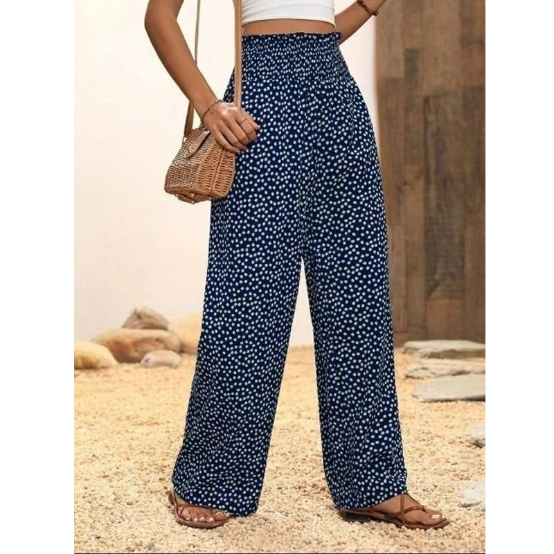 Damen-Hose mit gerafftem Hohem Bund & Weitem Bein – Leicht, vielseitig & eleganter Oversize-Style 🌿