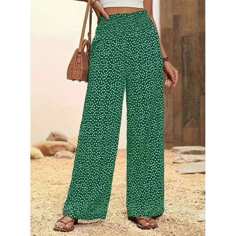 Damen-Hose mit gerafftem Hohem Bund & Weitem Bein – Leicht, vielseitig & eleganter Oversize-Style 🌿