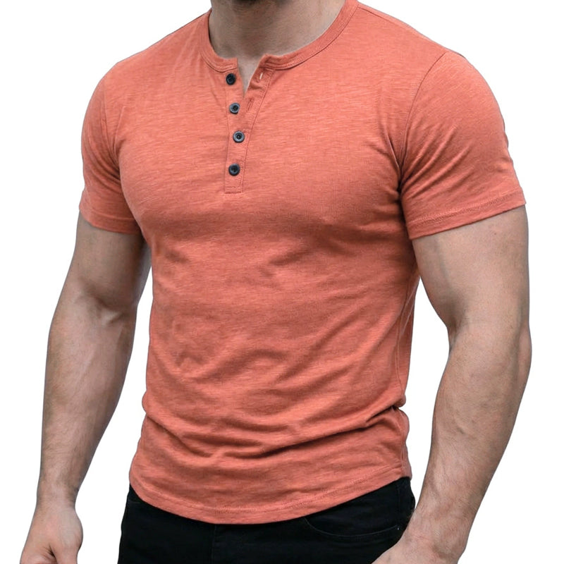 👕 JETZT 50 % RABATT! 🔥 Herren Kurzarm-Henley-T-Shirt – Klassischer Stil, weicher Stoff & perfekt für den täglichen Gebrauch 🏠