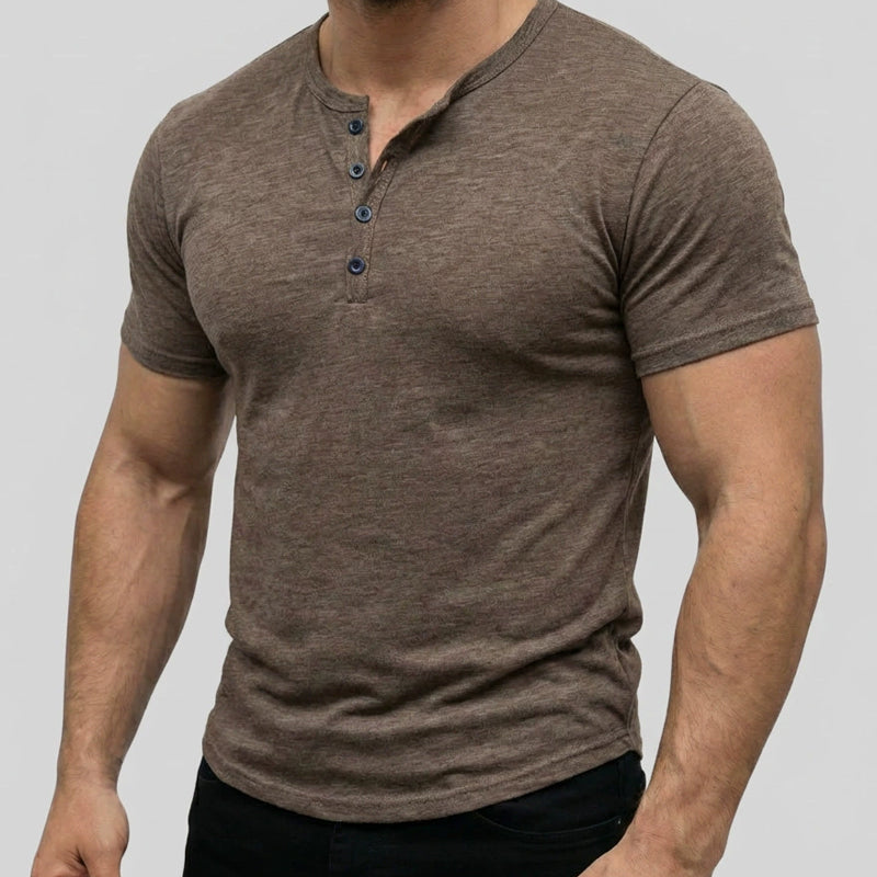 👕 JETZT 50 % RABATT! 🔥 Herren Kurzarm-Henley-T-Shirt – Klassischer Stil, weicher Stoff & perfekt für den täglichen Gebrauch 🏠