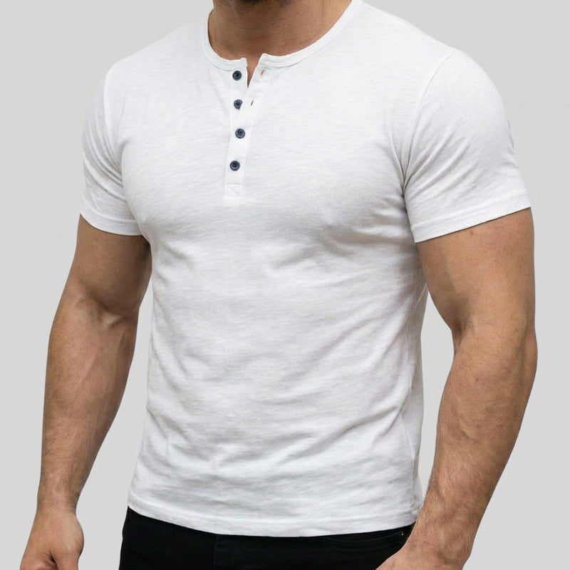 👕 JETZT 50 % RABATT! 🔥 Herren Kurzarm-Henley-T-Shirt – Klassischer Stil, weicher Stoff & perfekt für den täglichen Gebrauch 🏠