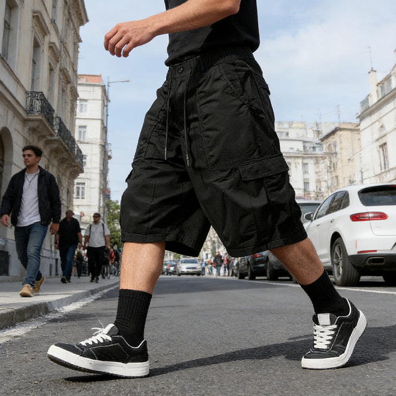 👖 LIMITIERT: 50% RABATT! 🔥 Herren-Caprihose in Übergrößen – Weites Bein, Elastischer Bund mit Kordelzug, Strapazierfähiges Polyester 🔥