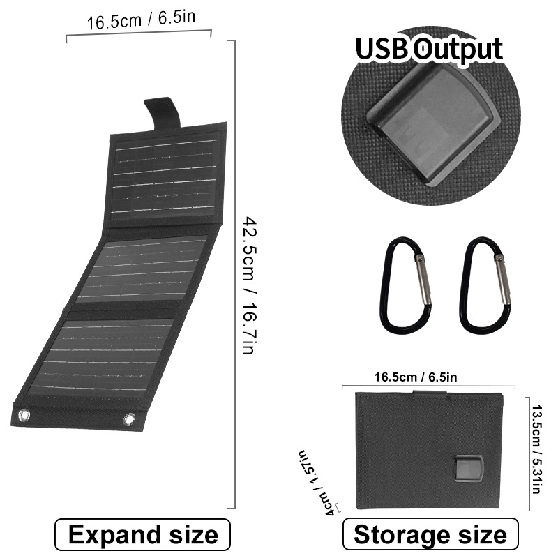 🔥 Ausverkauf – 50 % RABATT 🔥 Tragbares Solarpanel mit USB-Ladefunktion