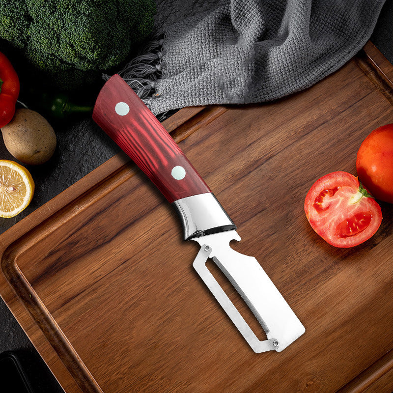 Verdickter Edelstahl-Multischäler – rasiermesserscharfe Klinge, ergonomisch geformt – zum Schälen & Schneiden von Obst & Gemüse🥒🔪