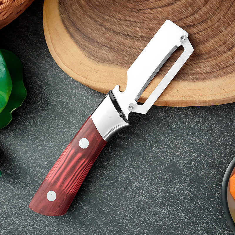 Verdickter Edelstahl-Multischäler – rasiermesserscharfe Klinge, ergonomisch geformt – zum Schälen & Schneiden von Obst & Gemüse🥒🔪
