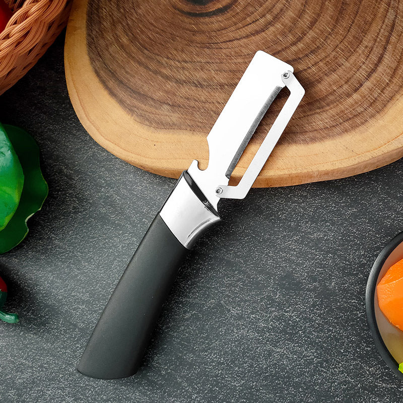 Verdickter Edelstahl-Multischäler – rasiermesserscharfe Klinge, ergonomisch geformt – zum Schälen & Schneiden von Obst & Gemüse🥒🔪