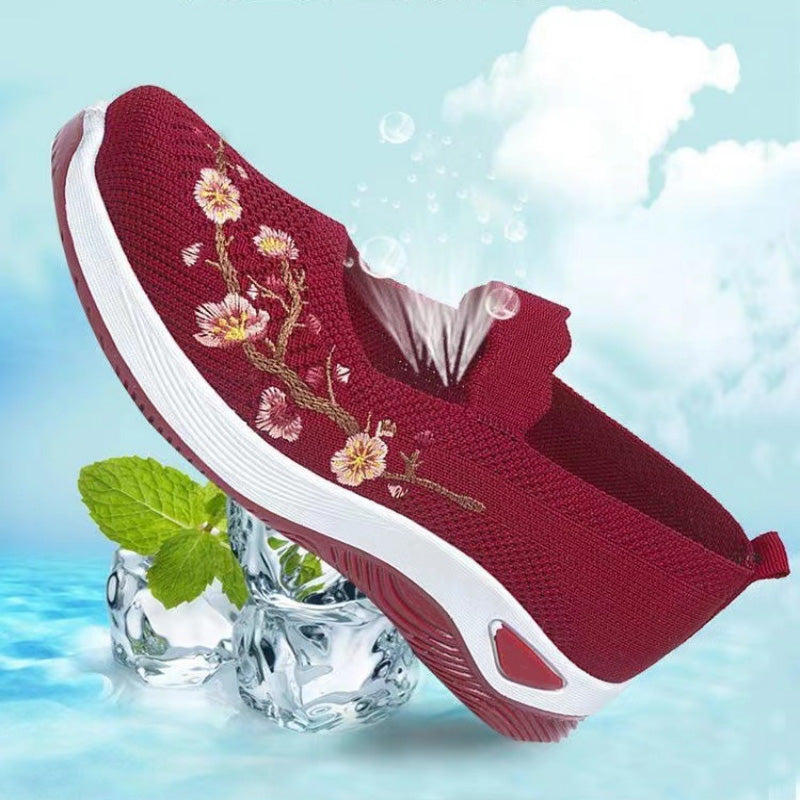 🥿 50% RABATT! 🔥 Freizeitliche Loafers mit Blumenstickerei aus Strickstoff – Bequem, elastisch & perfekt für Alltag, Büro oder Spaziergänge im Sommer 🌸