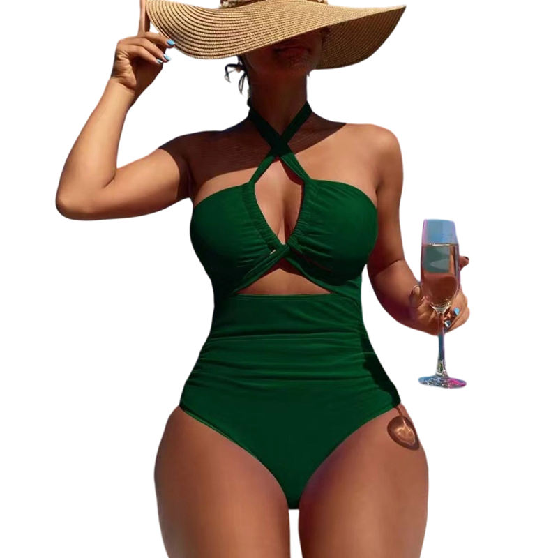 👙 50% RABATT! ☀️ Neckholder-Badeanzug mit Kreuzträgern und hoher Taille – Bauchkontrollierend, figurschmeichelnd & perfekt für Strand, Pool oder den nächsten Urlaub 🌊