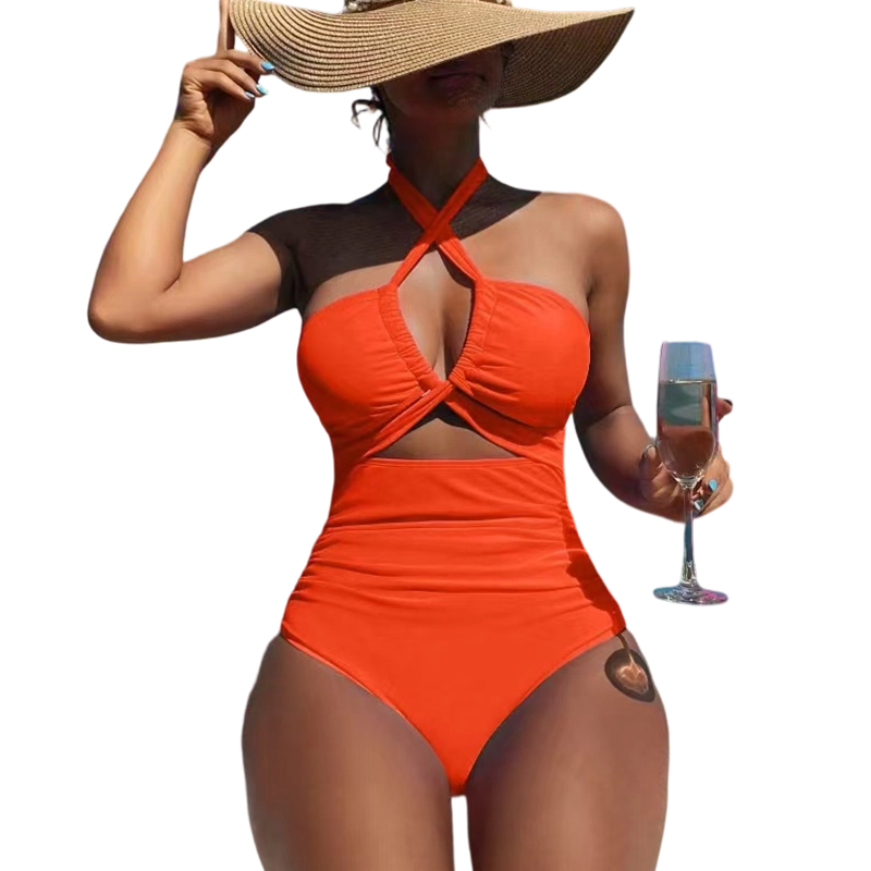 👙 50% RABATT! ☀️ Neckholder-Badeanzug mit Kreuzträgern und hoher Taille – Bauchkontrollierend, figurschmeichelnd & perfekt für Strand, Pool oder den nächsten Urlaub 🌊