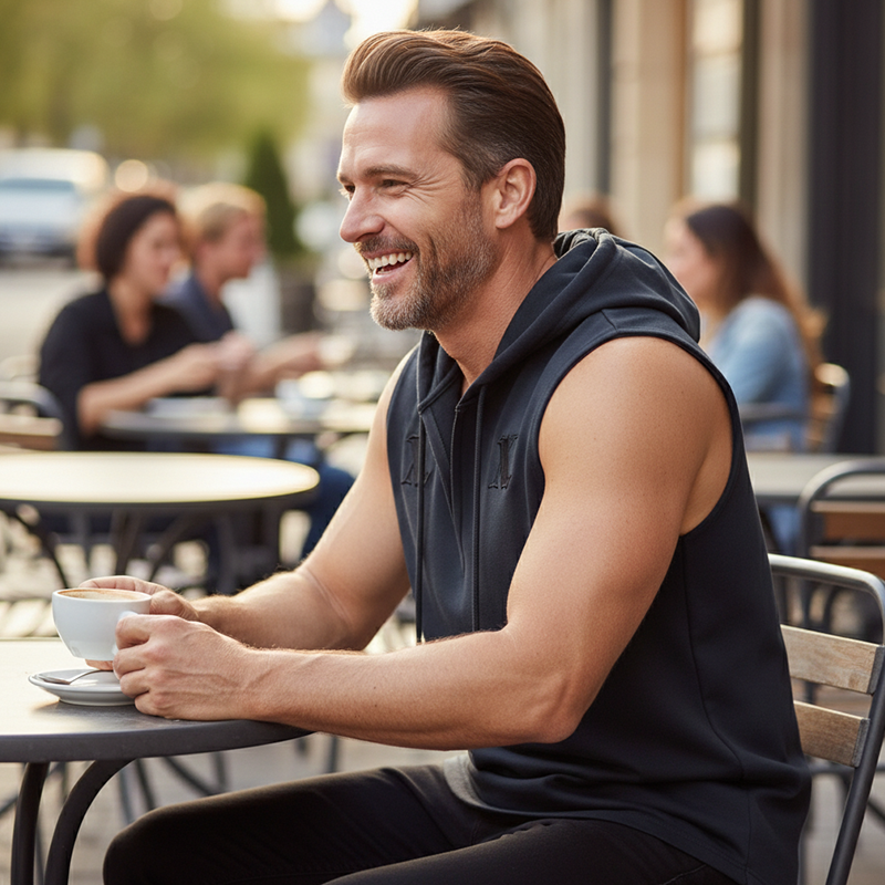 📢📢40 % RABATT !! ⏰🏋️‍♂️ Herren Ärmelloses Workout-Hoodie-Tank-Top – Mjukt Tyg, Kapuschong & Perfekt För Gym, Löpning Eller Chilliga Dagar Hemma 🏃