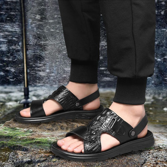 👞 50% RABATT! ☀️ Atmungsaktive Herren-Sandalen aus Rindsleder für den doppelten Gebrauch – Bequem, vielseitig & perfekt für Freizeit und Strand 🏖️