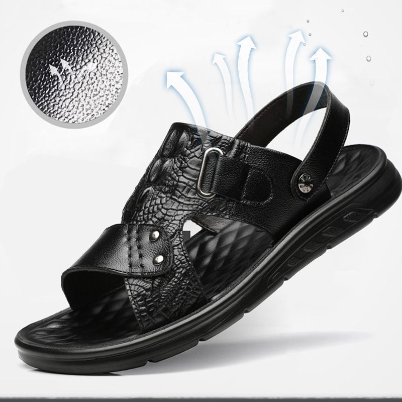 👞 50% RABATT! ☀️ Atmungsaktive Herren-Sandalen aus Rindsleder für den doppelten Gebrauch – Bequem, vielseitig & perfekt für Freizeit und Strand 🏖️