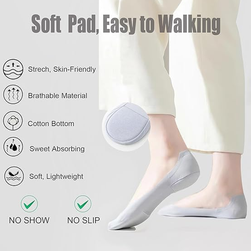 ✨🧦Atmungsaktive Sneakersocken für Damen – 5 Paar, niedriger Schnitt, gepolstert & bequem – ideal für Alltag, Sport & flache Schuhe