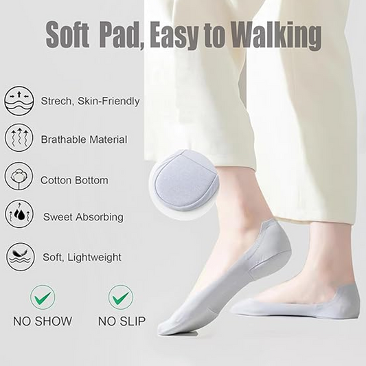 ✨🧦Atmungsaktive Sneakersocken für Damen – 5 Paar, niedriger Schnitt, gepolstert & bequem – ideal für Alltag, Sport & flache Schuhe