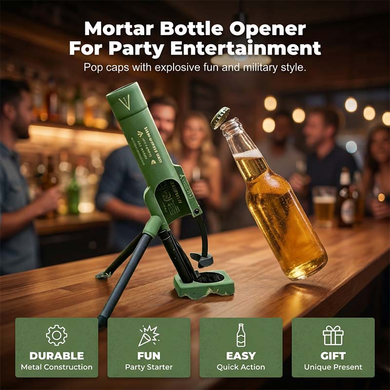 💥 50% RABATT! 🍾 Flaschenöffner im Granatwerfer-Design – originell, robust & ein echter Hingucker – Perfekt als Geschenk für Männer, ideal für Partys & die nächste Bierrunde 🎁
