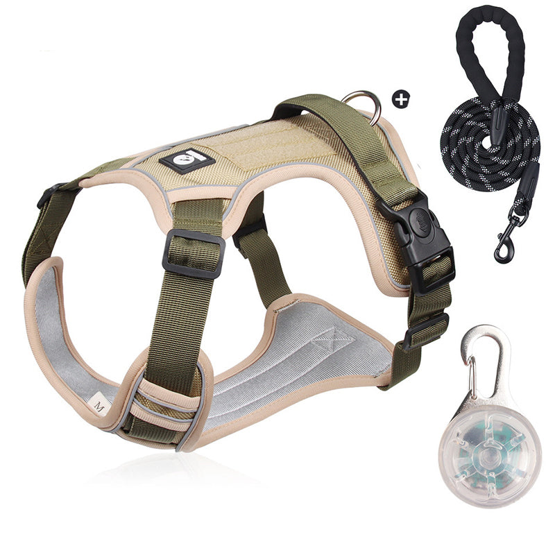 🐕 48% RABATT! ✨ Hundegeschirr ohne Zugkraft mit Leine und LED-Halsband – Vorderer D-Ring, Reflektierend, Verstellbar 🦮