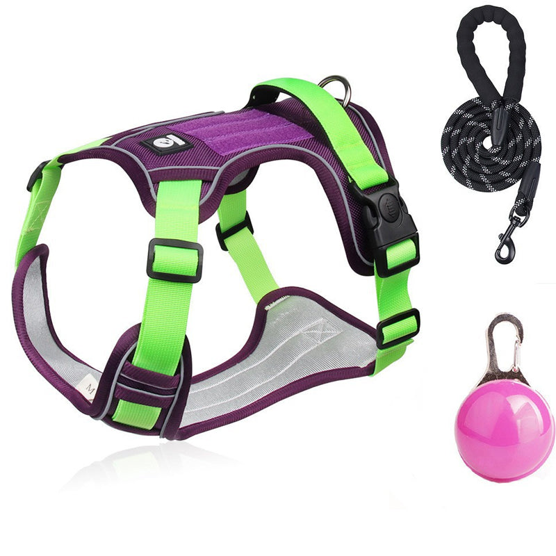 🐕 48% RABATT! ✨ Hundegeschirr ohne Zugkraft mit Leine und LED-Halsband – Vorderer D-Ring, Reflektierend, Verstellbar 🦮