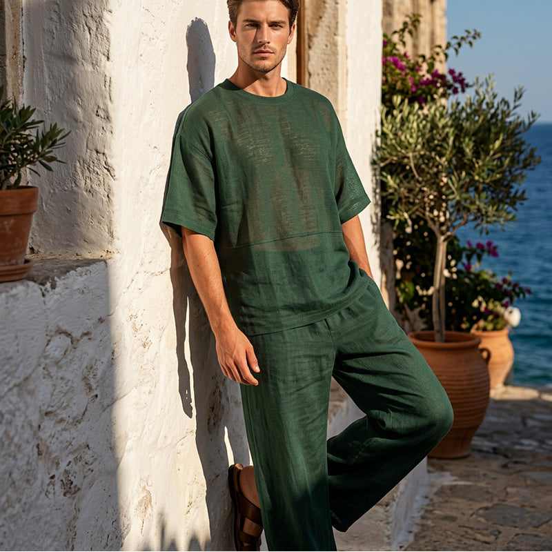 🎁 LIMITED-TIME 50% OFF! 👔 Men's T-Shirt & Wide-Leg Pants 2-Piece Set – Trendy, Comfortable & Ready-to-Wear 💥