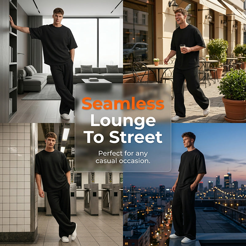 🎁 LIMITED-TIME 50% OFF! 👔 Men's T-Shirt & Wide-Leg Pants 2-Piece Set – Trendy, Comfortable & Ready-to-Wear 💥