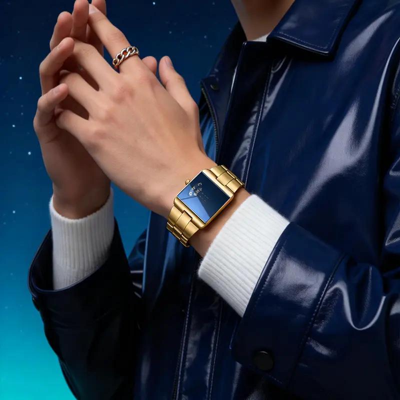 ⌚ 40% RABATT! 💼 Herren-Quarzarmbanduhr im quadratischen Design – Edelstahlband, wasserdicht & modern – Ideal für Alltag & Business ✨
