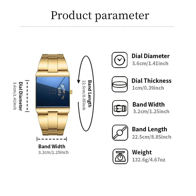 ⌚ 40% RABATT! 💼 Herren-Quarzarmbanduhr im quadratischen Design – Edelstahlband, wasserdicht & modern – Ideal für Alltag & Business ✨