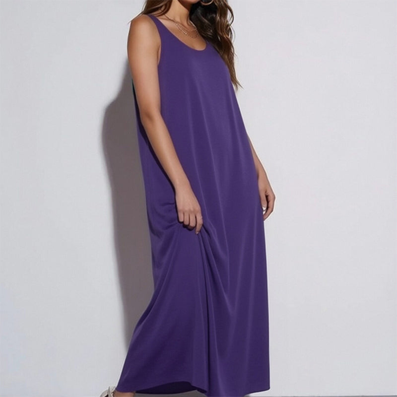Damen Lässiges Ärmelloses Maxikleid