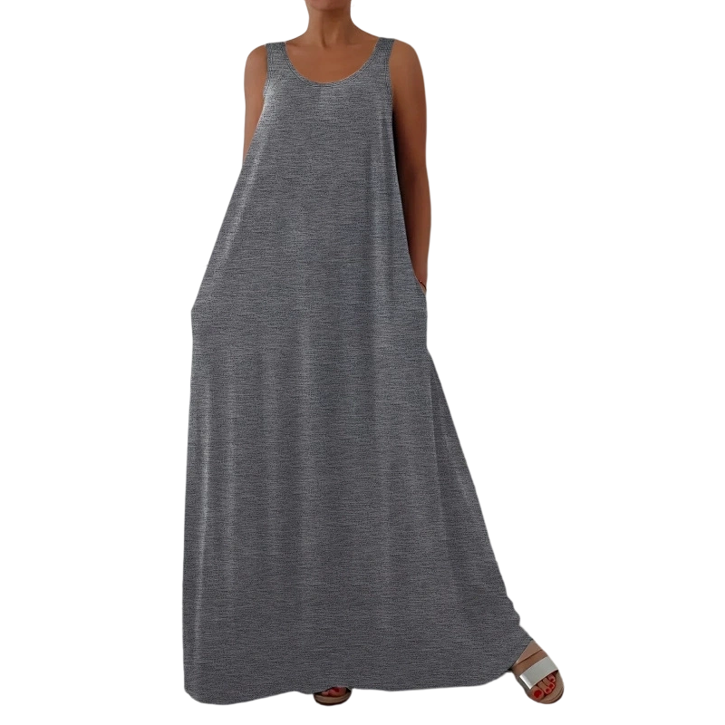 Damen Lässiges Ärmelloses Maxikleid