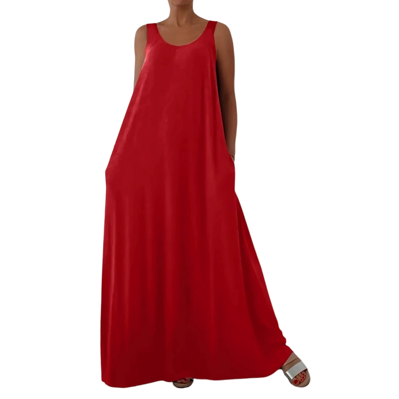 Damen Lässiges Ärmelloses Maxikleid