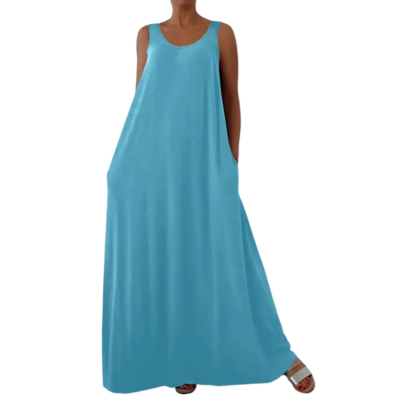 Damen Lässiges Ärmelloses Maxikleid