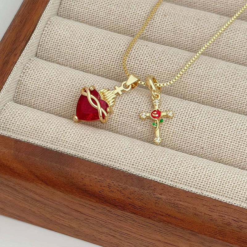 ✝️ 50% RABATT! ✨ Gold Faith Doppelanhänger – Verstellbare Kette, exquisite Handwerkskunst & heilige Eleganz – Ein bedeutungsvolles Geschenk für besondere Momente 💛