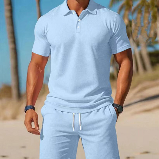 Zweiteiliges Sommer-Set für Herren aus hemd und Shorts