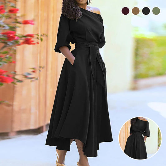 👗✨ ELEGANTES EINFARBIGES KLEID FÜR DAMEN – 50% RABATT! Zeitlose Eleganz, vielseitiger Schnitt & perfekt für Büro, Date oder festliche Anlässe