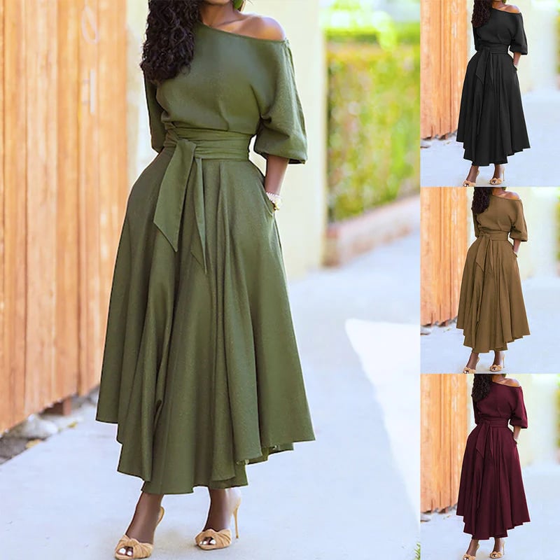 👗✨ ELEGANTES EINFARBIGES KLEID FÜR DAMEN – 50% RABATT! Zeitlose Eleganz, vielseitiger Schnitt & perfekt für Büro, Date oder festliche Anlässe