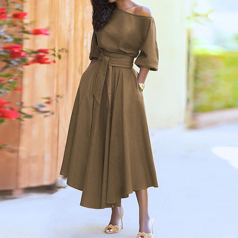 👗✨ ELEGANTES EINFARBIGES KLEID FÜR DAMEN – 50% RABATT! Zeitlose Eleganz, vielseitiger Schnitt & perfekt für Büro, Date oder festliche Anlässe