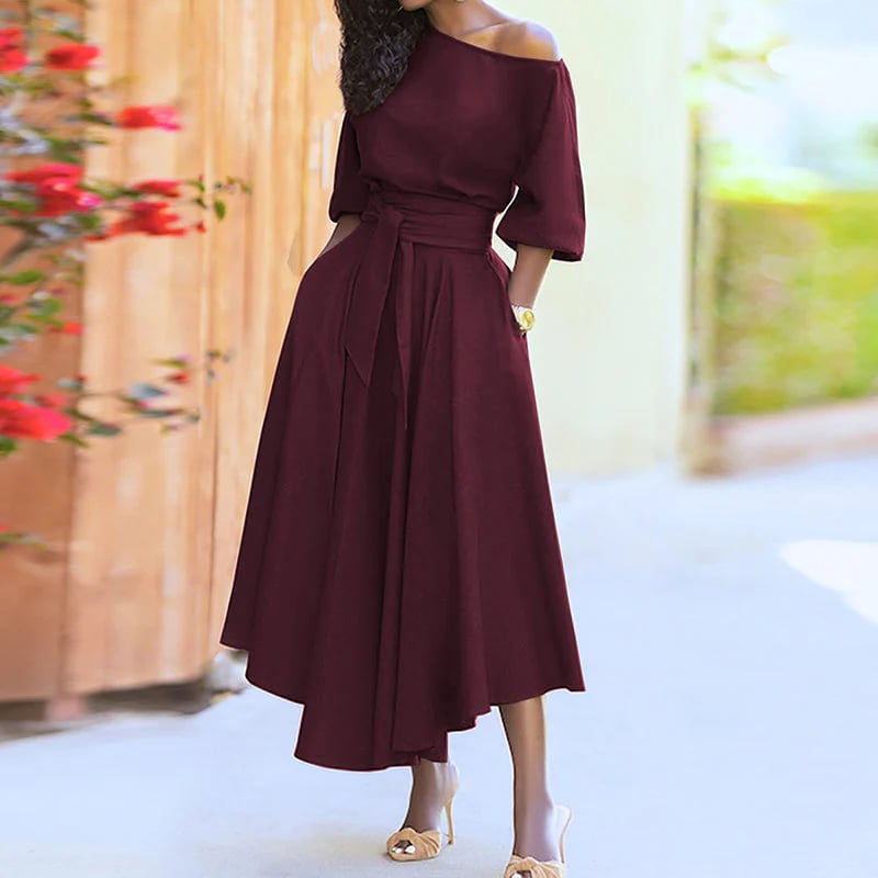 👗✨ ELEGANTES EINFARBIGES KLEID FÜR DAMEN – 50% RABATT! Zeitlose Eleganz, vielseitiger Schnitt & perfekt für Büro, Date oder festliche Anlässe