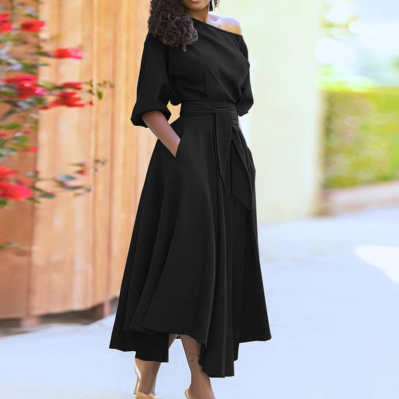 👗✨ ELEGANTES EINFARBIGES KLEID FÜR DAMEN – 50% RABATT! Zeitlose Eleganz, vielseitiger Schnitt & perfekt für Büro, Date oder festliche Anlässe