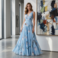 👗 50% RABATT! 🌼 Elegantes V-Ausschnitt Maxikleid mit Tulpenprint – Zeitlos, feminin, leicht & luftig – perfekt für Sommer, Urlaub oder besondere Anlässe ✨