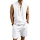 ⏳ 50% RABATT! Herren Leinen-Set: Ärmelloses Oberteil & Shorts mit Schnürung – Atmungsaktiv & stylisch für den Sommer 🌿👕