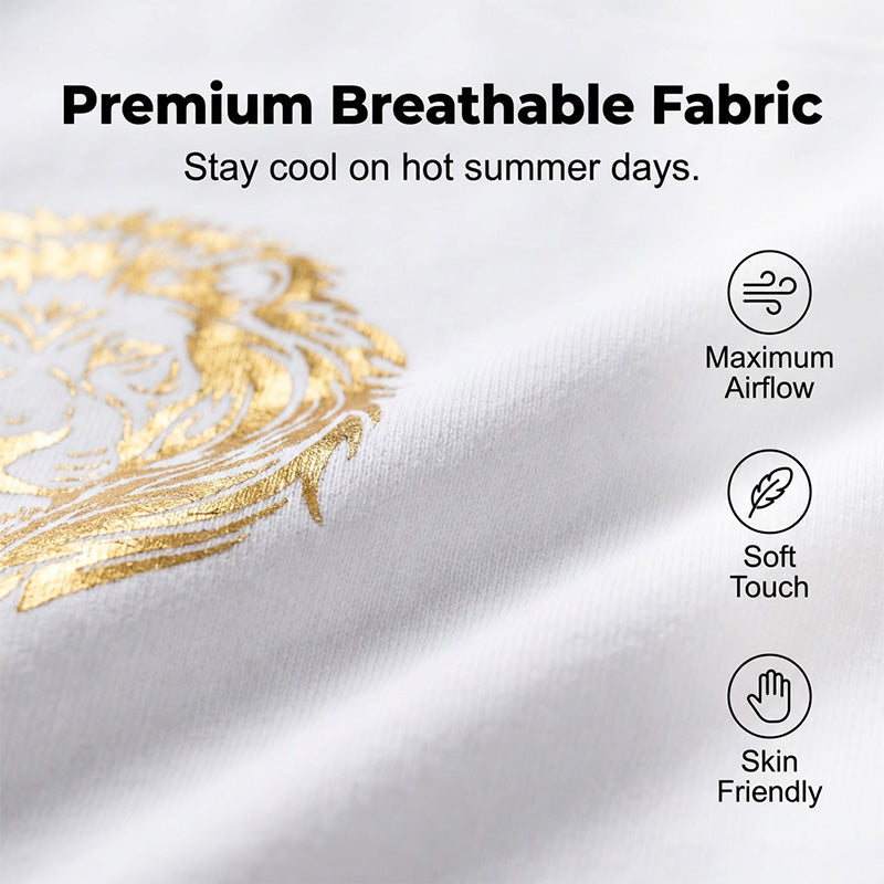 👕 50% RABATT! 🦁 2-teiliges Freizeit-Set für Herren – Mit Löwen-Print & atmungsaktivem Oberteil – Bequeme Shorts, vielseitig für Sommer, Strand oder Alltag – lässiger 2-in-1 Look ☀️✨