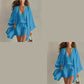 🤍 3-teiliges Freizeit-Set für Damen ✨ Loungewear mit Tunika, Top & Shorts – luftiges Homewear für Urlaub & Alltag