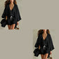 🤍 3-teiliges Freizeit-Set für Damen ✨ Loungewear mit Tunika, Top & Shorts – luftiges Homewear für Urlaub & Alltag