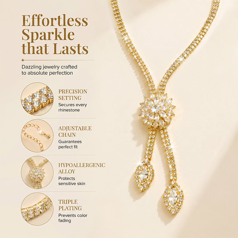 🌼 ZEITLICH BEGRENZT 50% RABATT! ✨ Damen Zirkon Blumen Schmuckset – Elegant, Funkelnd, Geschenkfertig 💎