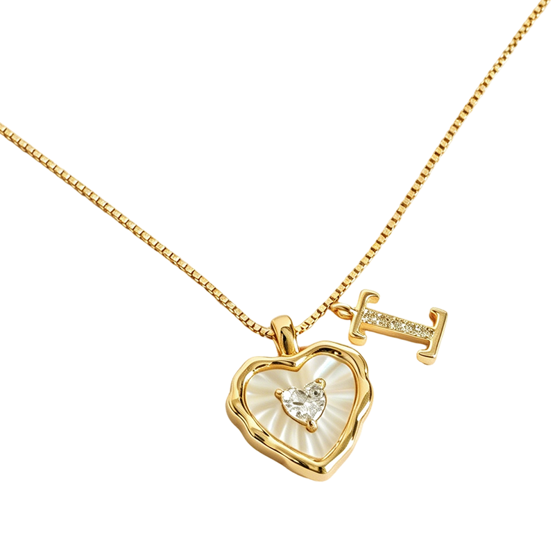 💎 ZEITLICH BEGRENZT 50% RABATT! 💥 Herz-Buchstaben Micro Pavé Ketten-Halskette – Initialen-Anhänger, Titanstahl, Verstellbar ✨