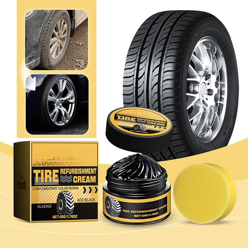 🚗 KAUFE 3, ERHALTE 1 GRATIS! 🔥 Vielseitige, langlebige Aufarbeitungscreme für Autoreifen – Stellt satten Schwarzglanz wieder her & schützt vor Rissen – UV-beständig & wasserabweisend – einfache Pflege für alle Reifentypen 🛞