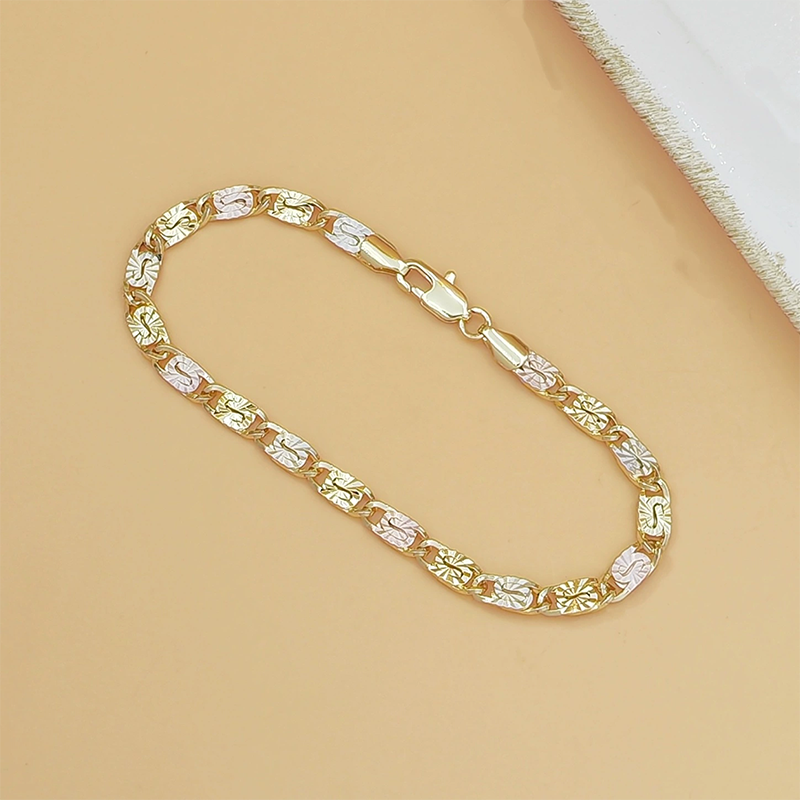 Unisex Dreifarben-Gliederarmband – Gold, Roségold & Weißgold, zeitlos & vielseitig, jetzt −50%