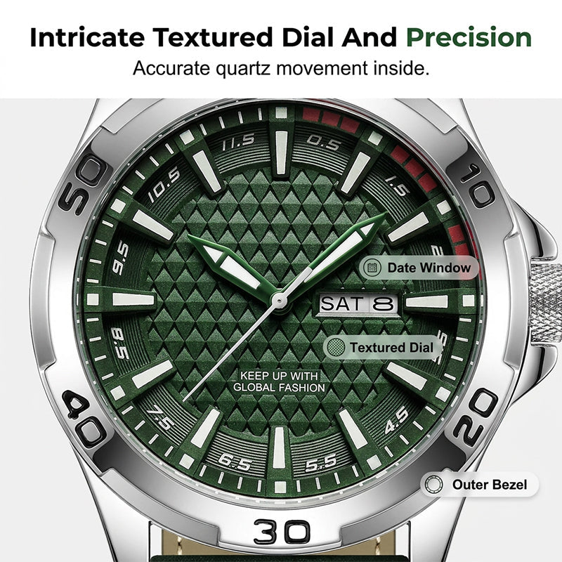 💥 Herren Leuchtende Quarz 30M Sport-Armbanduhr – 3D Geometrisches Zifferblatt, Kratzfest, Wasserresistent ✨
