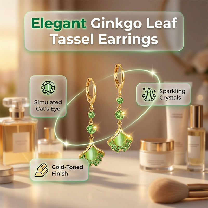 💛 50% RABATT JETZT! 🍂 Elegante Ginkgoblatt-Quasten-Ohrringe – Natürliches Design & zarte Quasten – Leicht, kunstvoll – perfekt für den Alltag oder als besonderes Accessoire für warme Tage ✨