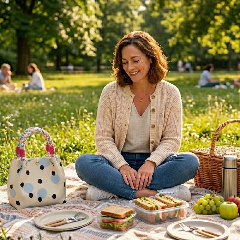 Niedliche Gepunktete Handtasche für Damen