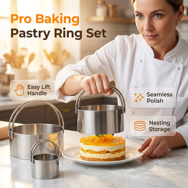 🍰🔪 Professionelles Backset mit 5 Tortenformen – Edelstahl, scharfe Kanten & 5 Größen, jetzt −50%