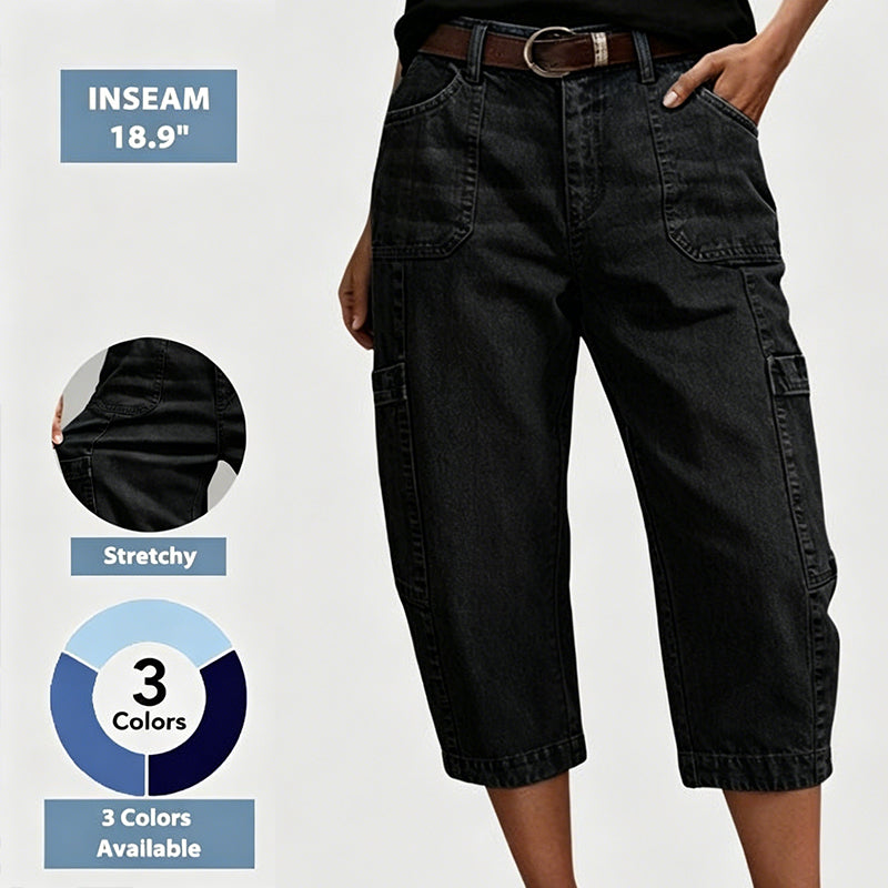 📢Mid-Season Sale: −50% nur für kurze Zeit⏰Lässige, elastische, verkürzte Jeanshose für Damen